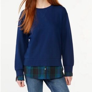 Free Assembly Women's Crewneck Sweatshirt Mixy Top with Long Sleeves. Size L.